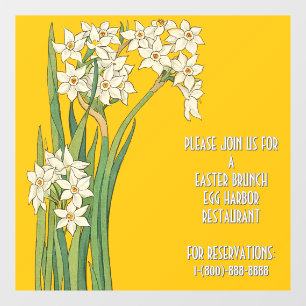 Art Nouveau Narcissus Bloemen – Pasen Raamsticker