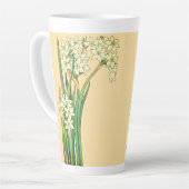 Art Nouveau Narcissus Flowers Latte Mug (Angle gauche)