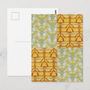 Art Nouveau Natuur Rasterpatroon Kunst uit het ver Briefkaart