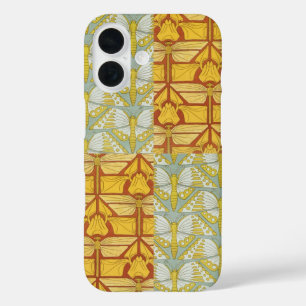 Art Nouveau Natuur Rasterpatroon Kunst uit het ver iPhone 16 Hoesje
