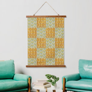 Art Nouveau Natuur Rasterpatroon Kunst uit het ver Hangend Wandkleed