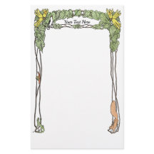 Art Nouveau Natuur Thema Stationery - Waterverf