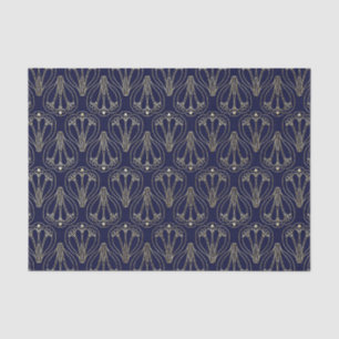 Art Nouveau Navy Blue en Gold Tissuepapier