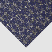 Art Nouveau Navy Blue en Gold Tissuepapier (Detail)