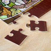 Art Nouveau Nénuphar Fleurs Puzzle en verre tendu (Côté)