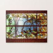 Art Nouveau Nénuphar Fleurs Puzzle en verre tendu (Horizontal)