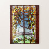 Art Nouveau Nénuphar Fleurs Puzzle en verre tendu (Vertical)