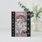 Art nouveau, Nestle baby eten door Alphonse Mucha Briefkaart (Staand voorkant)