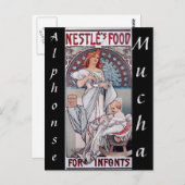 Art nouveau, Nestle baby eten door Alphonse Mucha Briefkaart (Voorkant / Achterkant)
