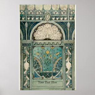 Art Nouveau ontwerp door Émile Hutré c1896 Poster