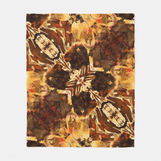art nouveau ornamental  golden and brown pa fleece deken