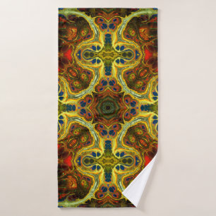 art nouveau ornamental patroon in groen, y badhanddoek