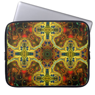 art nouveau ornamental  patroon in groen, y laptop sleeve