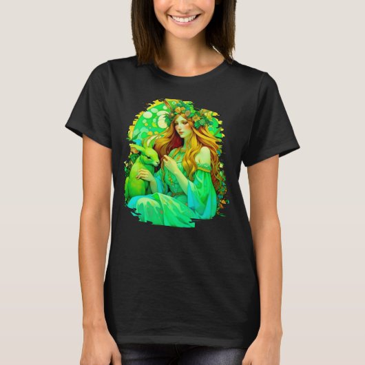 Art Nouveau Ostara Keltische Lente T-shirt (Voorkant)