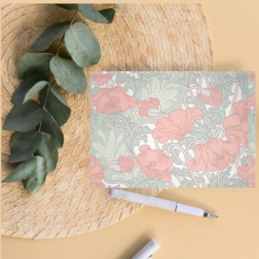 Art Nouveau Oude Kunst Papavers Bloemig Post-it® Notes