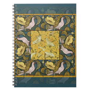 Art Nouveau Oudheid Vis Duif Patroon Verneuil Notitieboek