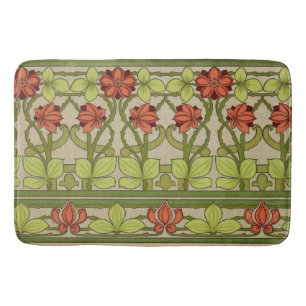 Art Nouveau Oudroze Bloempatroon Badmat