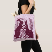 Art Nouveau Paar Konijnen De Morgan en Morris Draagtas (Dichtbij)