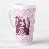 Art Nouveau Paar Konijnen De Morgan en Morris Latte Mok (Linkerhoek)