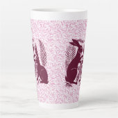 Art Nouveau Paar Konijnen De Morgan en Morris Latte Mok (Voorkant)