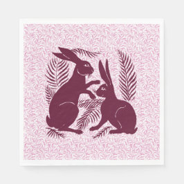 Art Nouveau Paar Konijnen De Morgan en Morris Servet