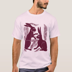 Art Nouveau Paar Konijnen De Morgan en Morris T-shirt