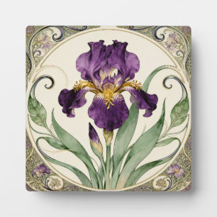 Art Nouveau Paarse Iris Fotoplaat