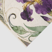 Art Nouveau Paarse Iris Tissuepapier (Detail)