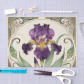Art Nouveau Paarse Iris Tissuepapier (Craft)