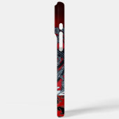 ART NOUVEAU PAN, RODE ZWARTE WIT DAMASK Case-Mate iPhone CASE (Achterkant / Links)