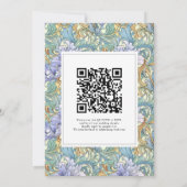  Art Nouveau Pastel Bloemen QR Code Huwelijk Kaart (Achterkant)