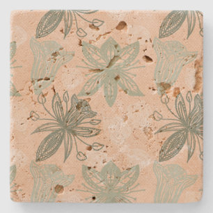 Art Nouveau Pastel Roze Vector Patroon Stenen Onderzetter