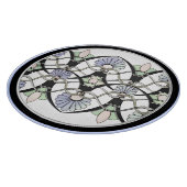 Art Nouveau Pastel schelpen, lelies & zwarte bogen Snijplank (Hoek)