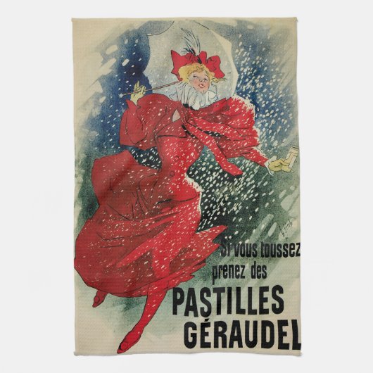 Art Nouveau Pastilles Geraudel Cough druppels Theedoek (Verticaal)