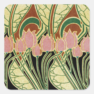 Art Nouveau patroon #1 Vierkante Sticker