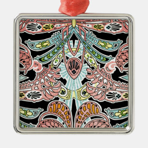 Art Nouveau patroon #8 Metalen Ornament