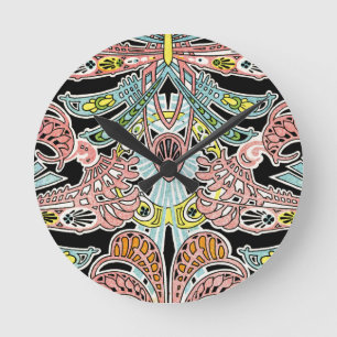 Art Nouveau patroon #8 Ronde Klok