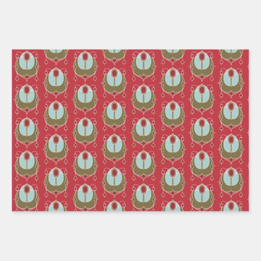 Art Nouveau Patroon Inpakpapier Vel (Voorkant)