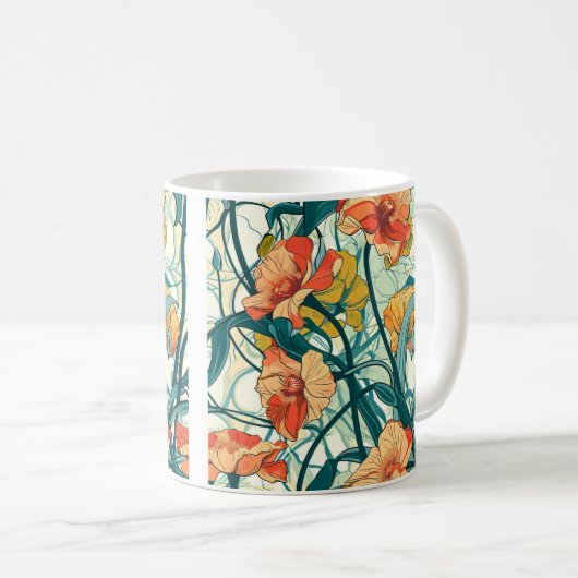 Art Nouveau Patroon Koffiemok (Voorkant rechts)