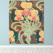 Art Nouveau Pattern #4 op Emporio Moffa Canvas Afdruk (Insitu (Houten vloer))