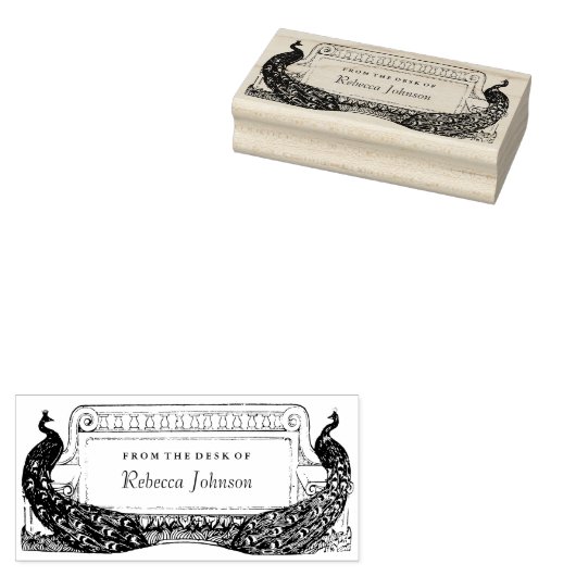 Art Nouveau Pauw Label of Briefpapier Rubberstempel (Gestempeld)