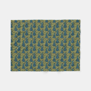 Art Nouveau Pauw Naadloos Patroon Vintage Fleece Deken