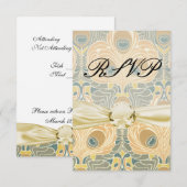 art nouveau pauw RSVP kaartje (Voorkant / Achterkant)