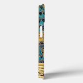Art nouveau pauw textiel deco verneuil blauw Case-Mate iPhone case (Achterkant / Rechts)