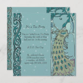 Art Nouveau Pauw Uitnodigingen voor het diner (Voorkant / Achterkant)