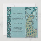 Art Nouveau Pauw Uitnodigingen voor het diner (Voorkant)