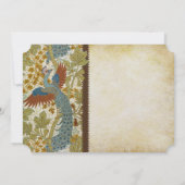 Art nouveau Peacock Birds Faire-part de mariage 3 (Dos)