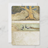 Art nouveau Peacock Birds Faire-part de mariage 3 (Dos)