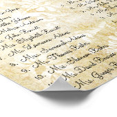 Art Nouveau Peacock Birds Wedding Seding Chart 3 Poster (Hoek)