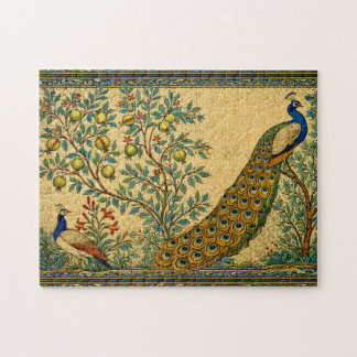 Art Nouveau Peacock Botanical Illustration Legpuzzel
